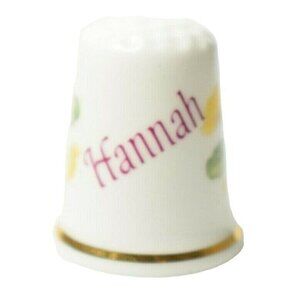 Raesuevic Ceramics Yellow Hibiscus Hannah Collectible China Souvenir Thimble